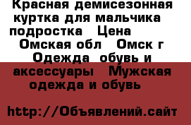 Красная демисезонная куртка для мальчика - подростка › Цена ­ 1 000 - Омская обл., Омск г. Одежда, обувь и аксессуары » Мужская одежда и обувь   